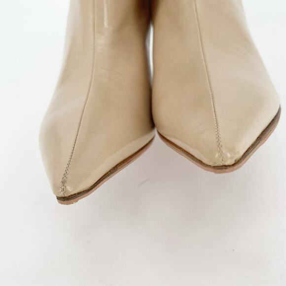Jimmy Choo Tan Beige Leather Retro y2k Pointed Toe Heeled Ankle Boot IT 40.5 - Picture 7 of 12